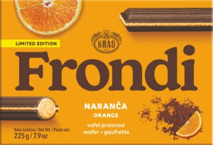 Napolitanke Frondi, pomaranča, 225 g
