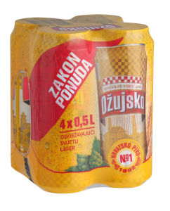 Pivo Ožujsko, alk.5 vol%, 4×0,5 l