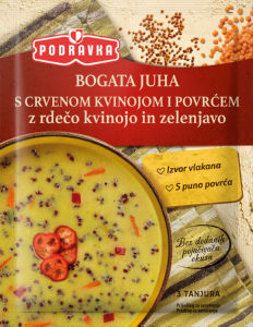 Bogata juha Podravka z rdečo kvinojo in zelenjavo, 70 g
