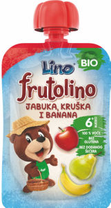 Kaša Bio Lino, frutolino, jabolko, hruška, banana, 100 g
