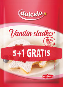 Vanilin sladkor Dolcela, 5 + 1 gratis, 6 x 8 g