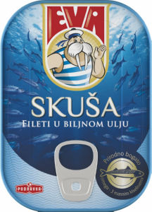 Skuša Eva, fileti, v rastlinskem olju, 100 g