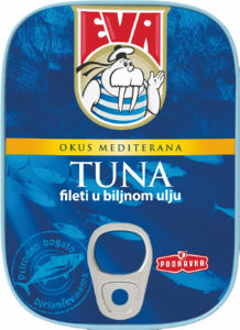 Tuna Eva, fileti, v rastlinskem olju, 100 g