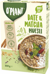 Musli O’Plant, datlji in matcha, 350 g
