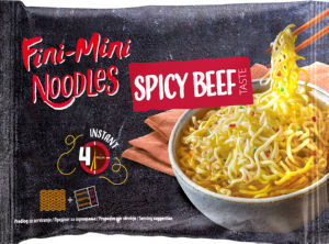 Testenine instant Fini Mini, Noodles, spicy beef, 71 g