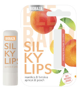 Balzam za ustnice Biobaza, Silky Lips, marelica in breskev
