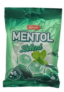 Bonboni Mentol, zeleni, 100 g