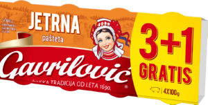 Pašteta Gavrilovič, jetrna, 3 +1 gratis, 4 x 100 g