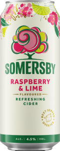 Cider Somersby, malina, limeta, alk.4,5 vol%, 0,5 l