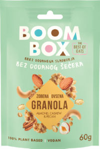 Granola Boom box ovsena, oreški, 60 g
