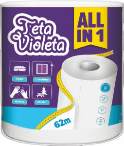 Papirnate brisače Violeta, All in 1, 2 slojne, 63 m