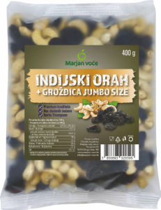 Mešanica indijdkih orehov in rozin Marjan Voće, jumbo size, 400 g
