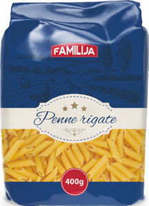 Testenine Familija, penne rigate, 400 g