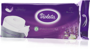 Toaletni papir Violeta prem.,sivka,3sl.,10/1