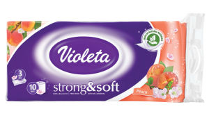 Toaletni papir Violeta, strong&soft breskev, 3sl., 10/1