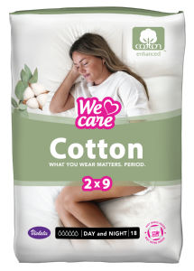 Higienski vložki Violeta, We Care Cotton Day & Night, 18/1