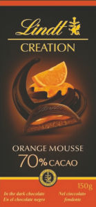 Čokolada Creation, orange temna 70%, 150 g