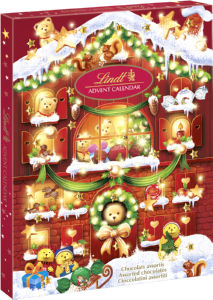 Čokolada mlečna Lindt, adventni koledar, 170 g