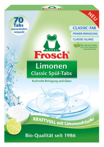Tablete Frosch, za strojno pomivanje posode, Limonen, 70/1