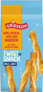 Palčke Griesson, Twist Snack, slane, 125 g