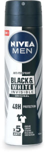 Dezodorant Nivea Men, Antiperspirant, invisible for b&w power, sprej, 150 ml