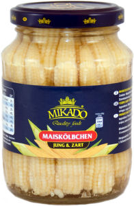 Koruzni storži Mikado, Baby, v sladko kislem nalivu, 330 g