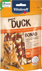 Poslastica za pse Vitakraft, kalcijeve kosti, ovite z račjim mesom, 80 g
