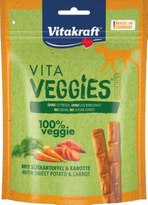 Poslastica za pse Vitakraft, Vita Veggies Stiks, batat, korenček, 80 g