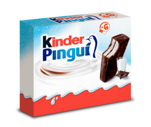 Rezina mlečna, Kinder pingui, 6 x 30 g