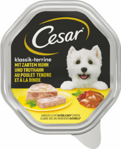 Pašteta za pse Cesar, piščanec, puran, 150 g