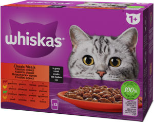 Whiskas mokra hrana za mačke, klasični izbor, 12 x 85 g