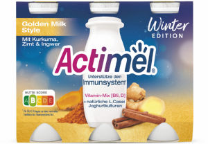 Jogurtov napitek Actimel, Golden milk, kurkuma, cimet, ingver, 6 x 100 g