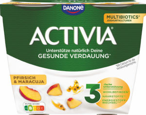 Jogurt Activia, breskev in marakuja, 4 x 115 g