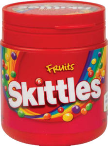 Bonboni Skittles, fruit, lonček, 125 g