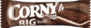 Ploščica Corny, Big milk, dark&white, 40 g
