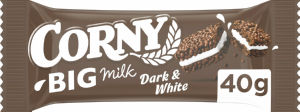 Ploščica Corny, Big milk, dark&white, 40 g