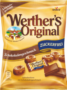 Bonboni Werther’s Original, Chocolate, Sugarfree, 60 g