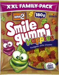 Bonboni Nimm2, smilegummi happies, 180 g