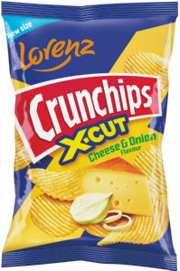 Čips Lorenz, X – cut, sir, čebula, 130 g