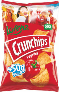 Čips Crunchips paprika, 150 g + 50 g gratis