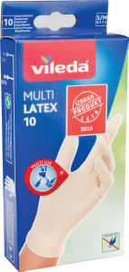Rokavice Vileda Multi, latex, S-M, 10/1