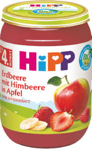 Kašica Bio Hipp, jagoda in malina, 190 g