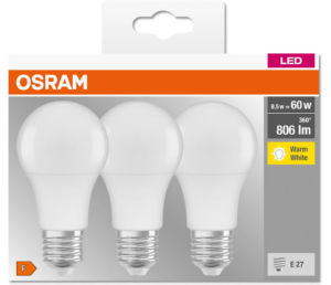 Žarnica Led Osram, Base Classic, 8,5W, E27, 3/1