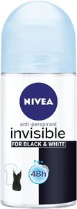 Dezodorant roll-on Nivea, invisible, Black & White Pure, ženski, 50 ml