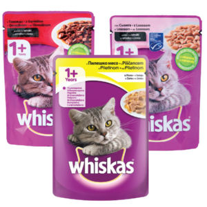 Hrana za mačke Whiskas, različna, 100 g