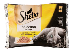 Sheba Pouch, perutninski izbor, 4x85g