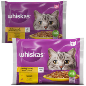 Whiskas mokra hrana za mačke, perutninski izbor, 4 x 85 g