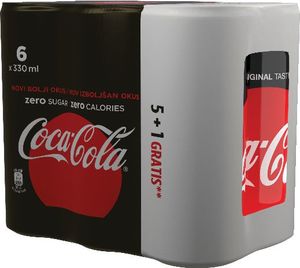 Coca Cola Zero, super ponudba, 6 x 0,33 l