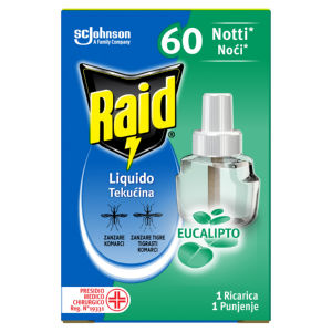 Insekticid Raid, polnilo tekoče za električni aparat, Evkal, 60N, 36 ml