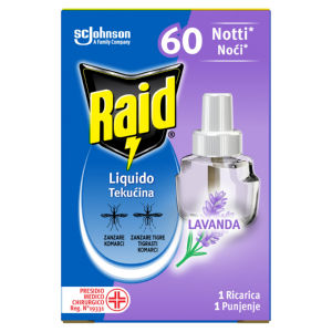 Insekticid Raid, polnilo tekoče za električni aparat, sivka, 60N, 36 ml